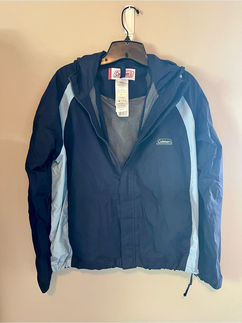 Coleman Navy and Light Blue Hooded Rain Jacket